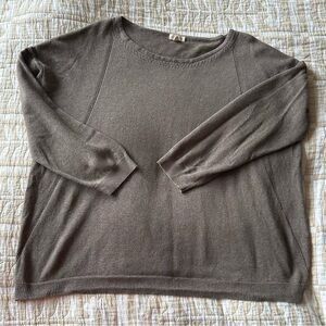 Garnet Hill brown-grey linen blend sweater - XL